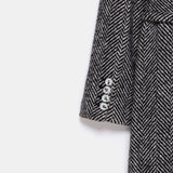 Adele Herringbone Coat - Black