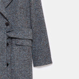 Adele Herringbone Coat - Baby Blue
