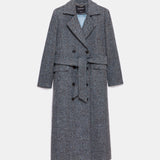 Adele Herringbone Coat - Baby Blue