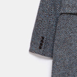 Adele Herringbone Coat - Baby Blue