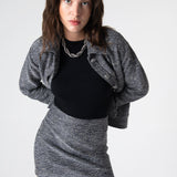Carleen Textured Weaving Skirt - Anthracite