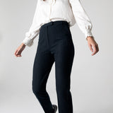 Mary Lacy Slim Fit Trousers - Dark Navy