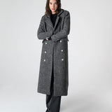 Adele Herringbone Coat - Black