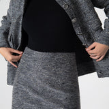 Carleen Textured Weaving Skirt - Anthracite