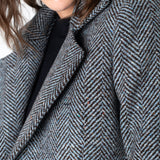 Adele Herringbone Coat - Baby Blue