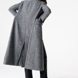 Adele Herringbone Coat - Baby Blue