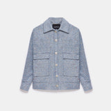 Carleen Textured Weaving Jacket - Ice Blue