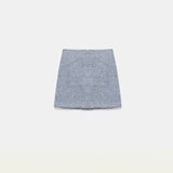 Carleen Textured Weaving Skirt - Ice Blue