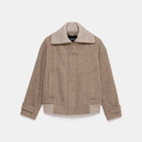 Grace Knit Collar Short Coat - Beige