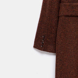 Adele Herringbone Coat - Brick Red