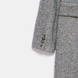 Adele Herringbone Coat - Cool Gray