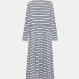 Marianne Stripe Maxi Dress - Cool Gray