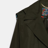 Beatrice Asymmetric Piece Trenchcoat - Khaki Green