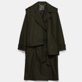 Beatrice Asymmetric Piece Trenchcoat - Khaki Green