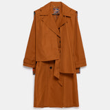 Beatrice Asymmetric Piece Trenchcoat - Cinnamon