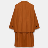 Beatrice Asymmetric Piece Trenchcoat - Cinnamon