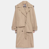 Beatrice Asymmetric Piece Trenchcoat - Light Beige