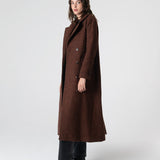 Adele Herringbone Coat - Brick Red