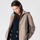 Grace Knit Collar Short Coat - Beige