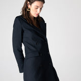 Mary Lacy Pinstripe Jacket - Dark Navy
