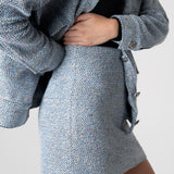 Carleen Textured Weaving Skirt - Ice Blue