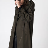 Beatrice Asymmetric Piece Trenchcoat - Khaki Green
