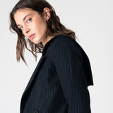 Mary Lacy Pinstripe Jacket - Dark Navy