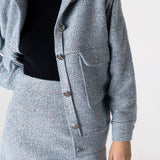 Carleen Textured Weaving Jacket - Ice Blue