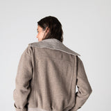 Grace Knit Collar Short Coat - Beige