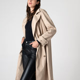 Beatrice Asymmetric Piece Trenchcoat - Light Beige