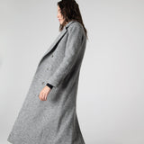 Adele Herringbone Coat - Cool Gray