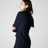 Mary Lacy Pinstripe Jacket - Dark Navy