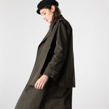 Beatrice Asymmetric Piece Trenchcoat - Khaki Green