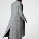 Adele Herringbone Coat - Cool Gray