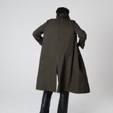 Beatrice Asymmetric Piece Trenchcoat - Khaki Green