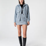 Carleen Textured Weaving Jacket - Ice Blue