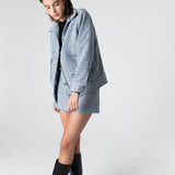 Carleen Textured Weaving Jacket - Ice Blue
